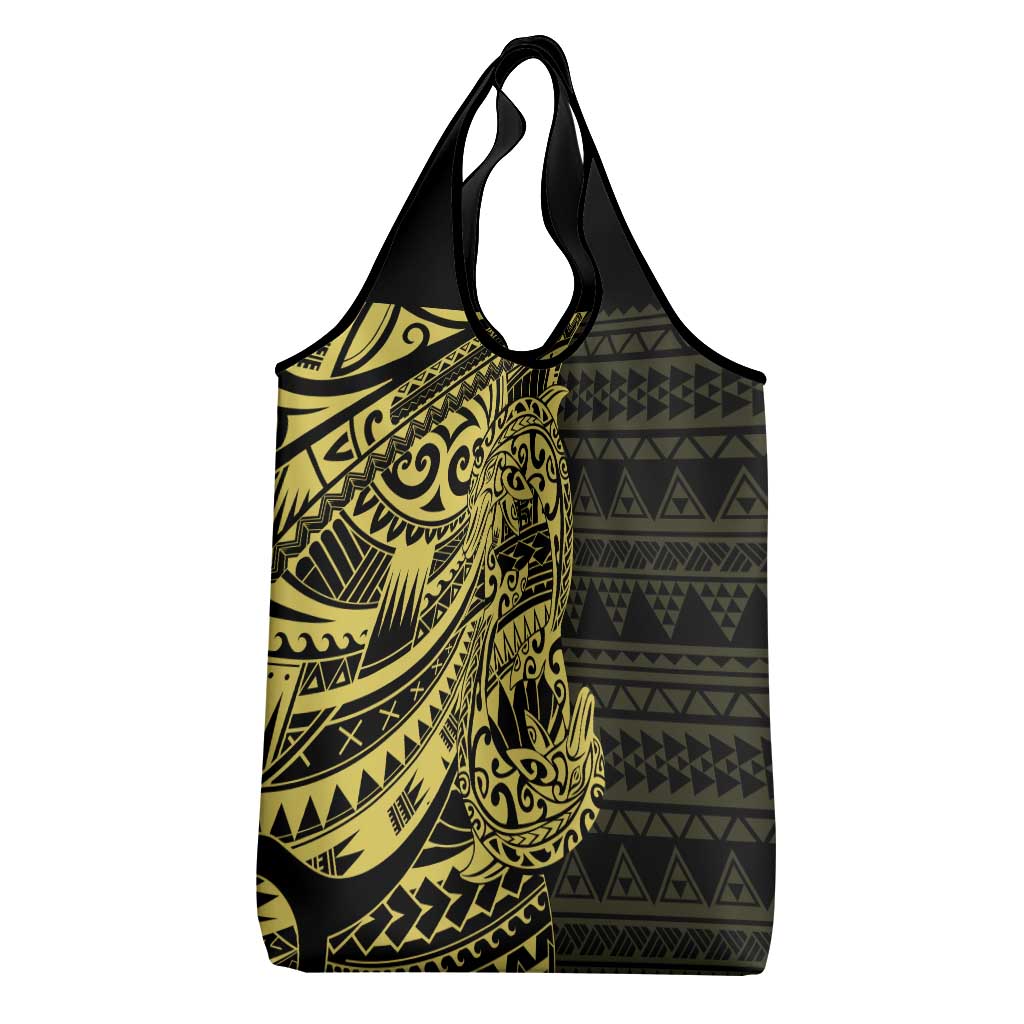 Yellow Couple Dolphins Maori Polynesian Style Grocery Bag LT9 - Polynesian Pride