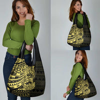 Yellow Couple Dolphins Maori Polynesian Style Grocery Bag LT9 - Polynesian Pride