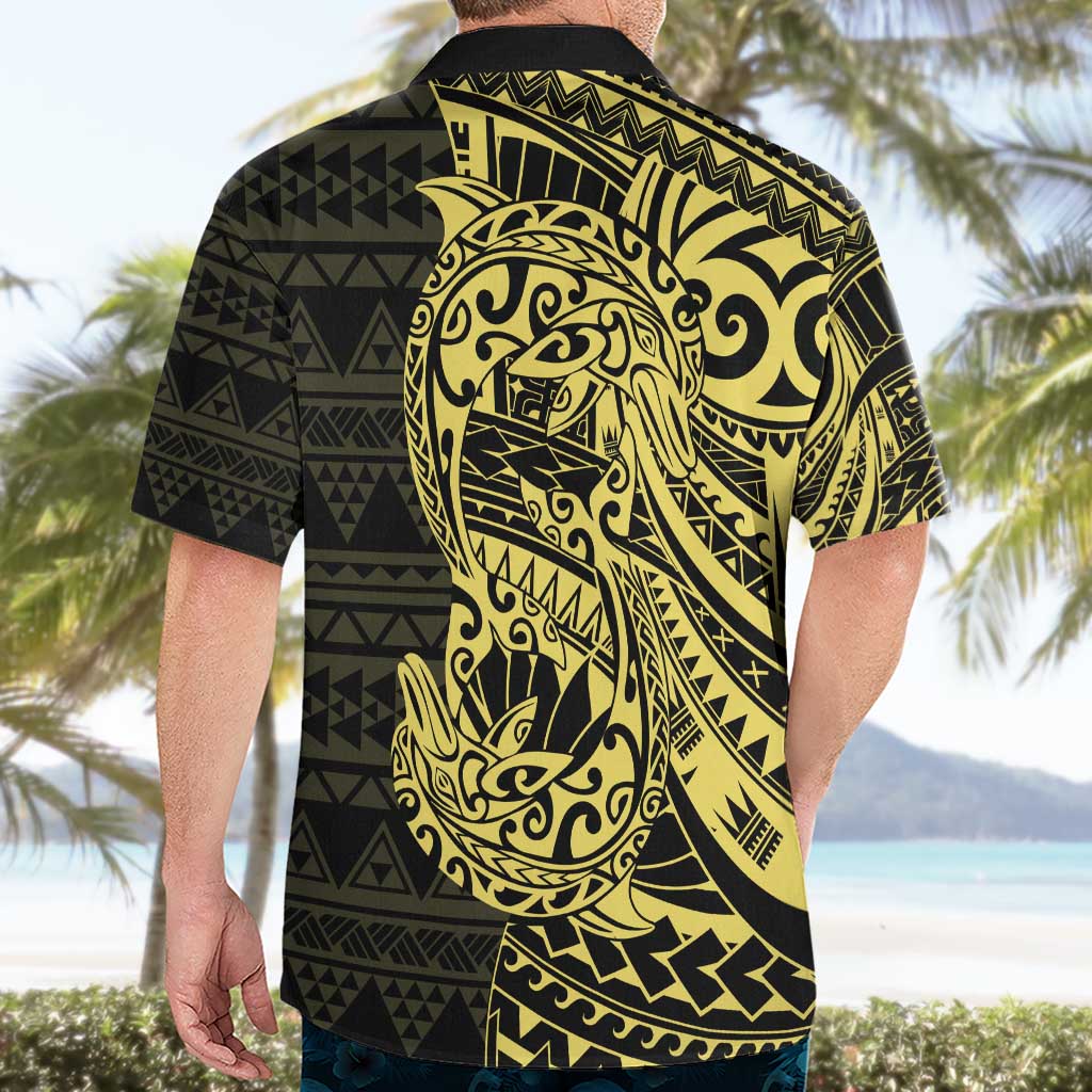 Yellow Couple Dolphins Maori Polynesian Style Hawaiian Shirt LT9 - Polynesian Pride