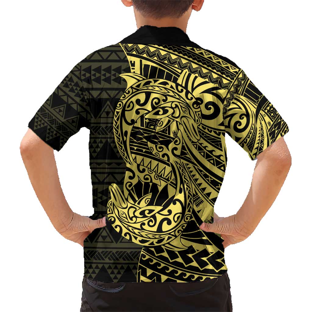 Yellow Couple Dolphins Maori Polynesian Style Hawaiian Shirt LT9 - Polynesian Pride
