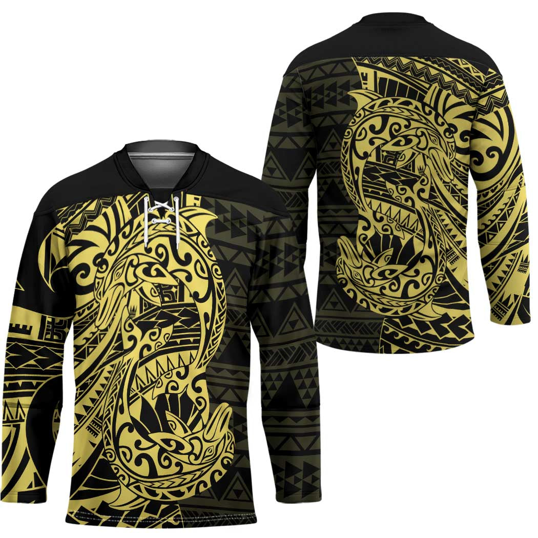 Yellow Couple Dolphins Maori Polynesian Style Hockey Jersey - Polynesian Pride