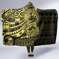 Yellow Couple Dolphins Maori Polynesian Style Hooded Blanket LT9 One Size Yellow - Polynesian Pride