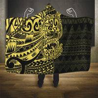Yellow Couple Dolphins Maori Polynesian Style Hooded Blanket LT9 - Polynesian Pride