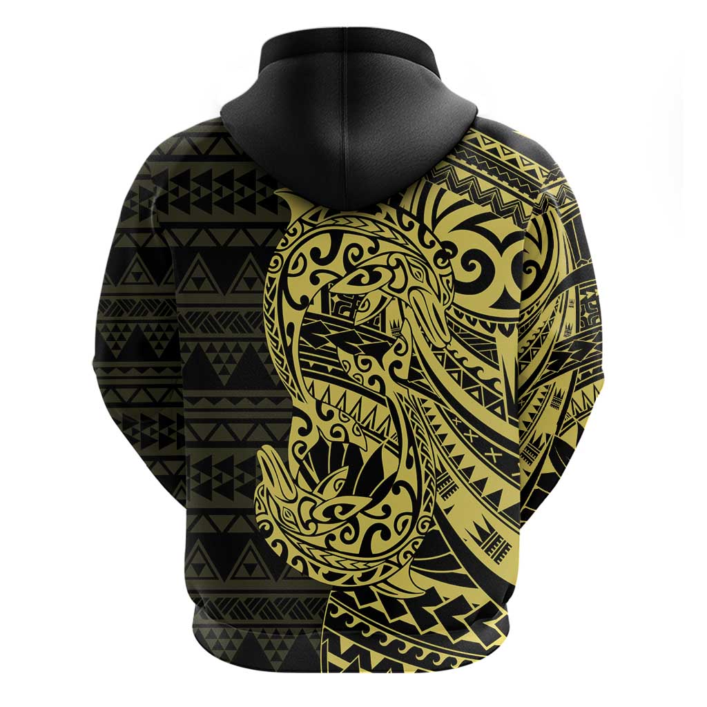 Yellow Couple Dolphins Maori Polynesian Style Hoodie