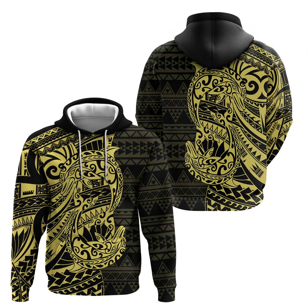 Yellow Couple Dolphins Maori Polynesian Style Hoodie