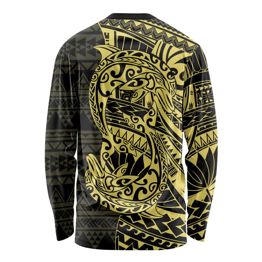 Yellow Couple Dolphins Maori Polynesian Style Long Sleeve Shirt LT9 - Polynesian Pride