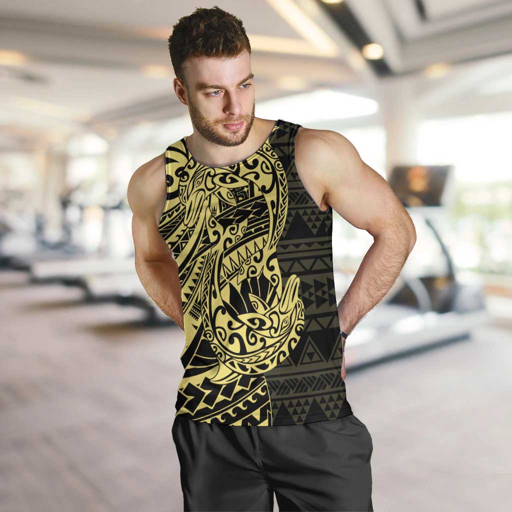 Yellow Couple Dolphins Maori Polynesian Style Men Tank Top LT9 Yellow - Polynesian Pride