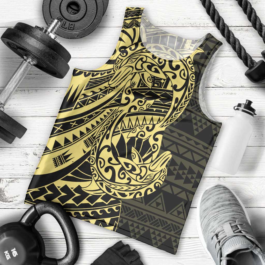 Yellow Couple Dolphins Maori Polynesian Style Men Tank Top LT9 - Polynesian Pride