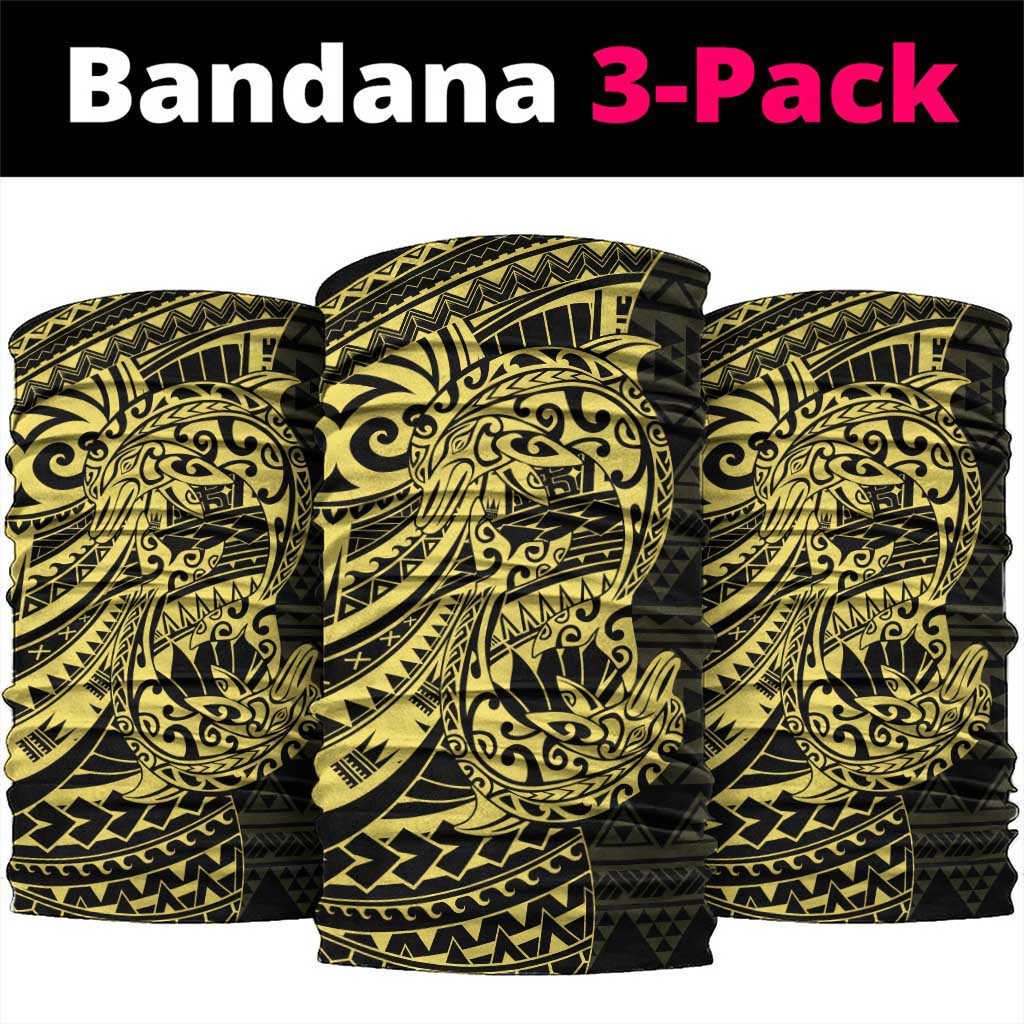 Yellow Couple Dolphins Maori Polynesian Style Neck Gaiter - Polynesian Pride