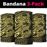 Yellow Couple Dolphins Maori Polynesian Style Neck Gaiter - Polynesian Pride