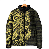 Yellow Couple Dolphins Maori Polynesian Style Padded Jacket - Polynesian Pride
