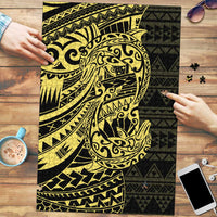 Yellow Couple Dolphins Maori Polynesian Style Puzzle - Polynesian Pride