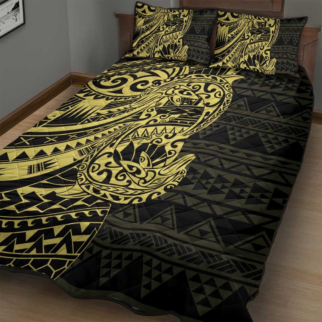 Yellow Couple Dolphins Maori Polynesian Style Quilt Bed Set LT9 - Polynesian Pride
