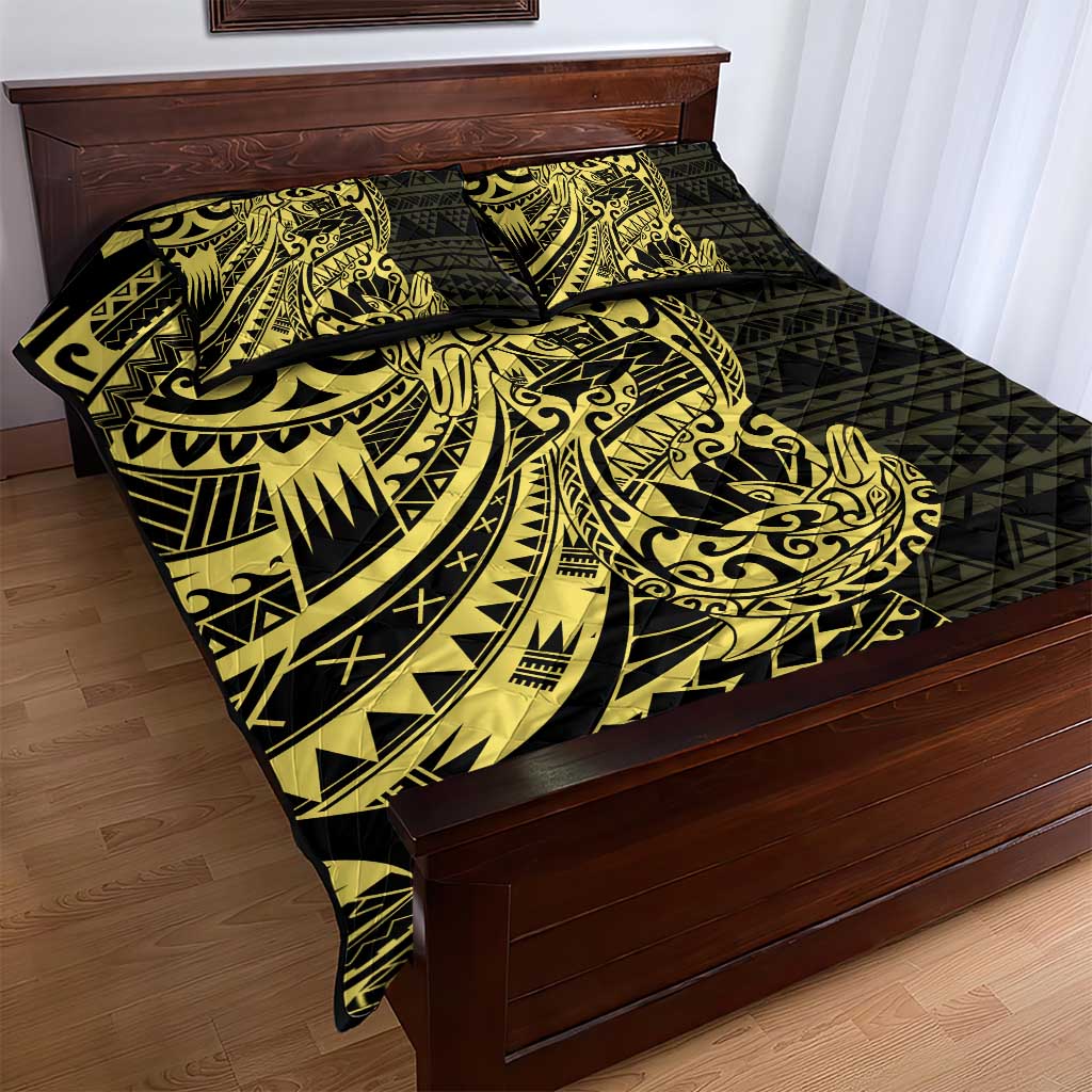 Yellow Couple Dolphins Maori Polynesian Style Quilt Bed Set LT9 - Polynesian Pride