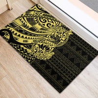 Yellow Couple Dolphins Maori Polynesian Style Rubber Doormat LT9 - Polynesian Pride