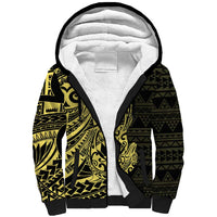 Yellow Couple Dolphins Maori Polynesian Style Sherpa Hoodie LT9 Unisex Yellow - Polynesian Pride