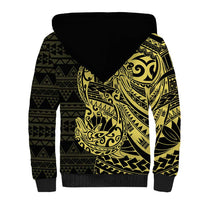 Yellow Couple Dolphins Maori Polynesian Style Sherpa Hoodie LT9 - Polynesian Pride