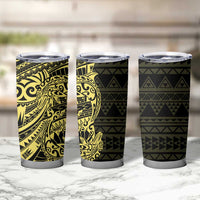 Yellow Couple Dolphins Maori Polynesian Style Tumbler Cup LT9 - Polynesian Pride