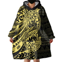 Yellow Couple Dolphins Maori Polynesian Style Wearable Blanket Hoodie LT9 - Polynesian Pride