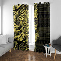 Yellow Couple Dolphins Maori Polynesian Style Window Curtain LT9 With Grommets Yellow - Polynesian Pride