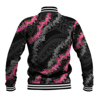 Guam Bougainvillea Lei Baseball Jacket Chamorro Tribal Pattern