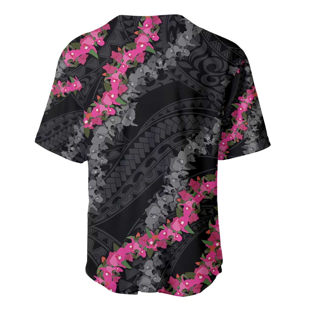 Guam Bougainvillea Lei Baseball Jersey Chamorro Tribal Pattern