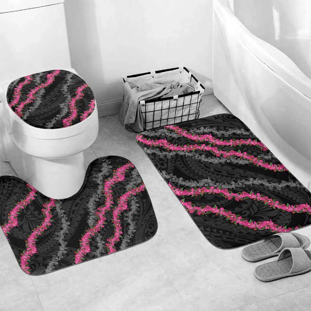 Guam Bougainvillea Lei Bathroom Set Chamorro Tribal Pattern - Polynesian Pride
