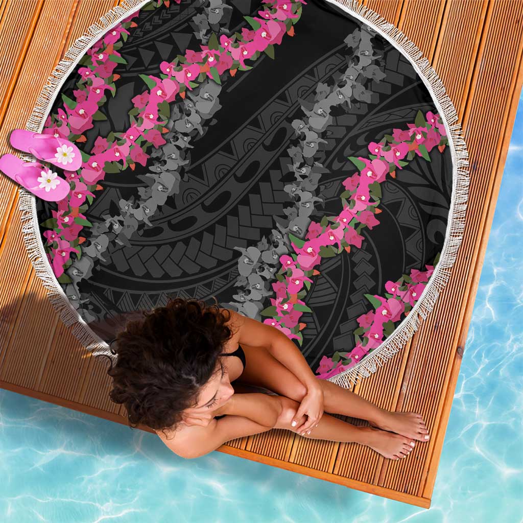 Guam Bougainvillea Lei Beach Blanket Chamorro Tribal Pattern