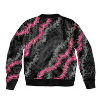 Guam Bougainvillea Lei Bomber Jacket Chamorro Tribal Pattern
