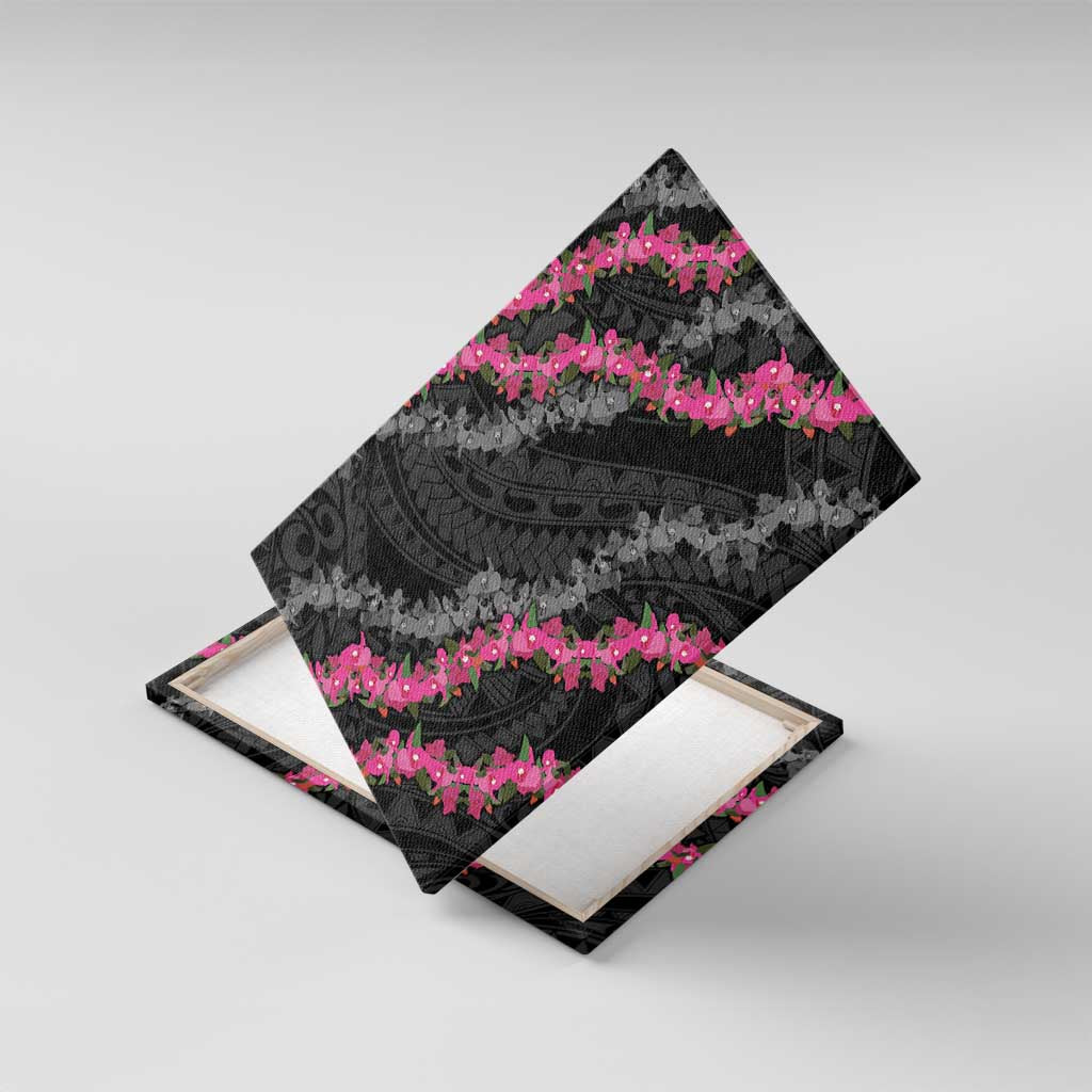 Guam Bougainvillea Lei Canvas Wall Art Chamorro Tribal Pattern