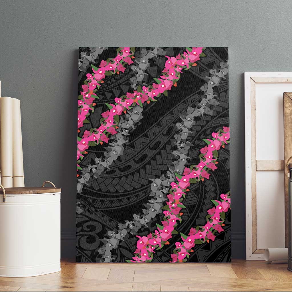Guam Bougainvillea Lei Canvas Wall Art Chamorro Tribal Pattern