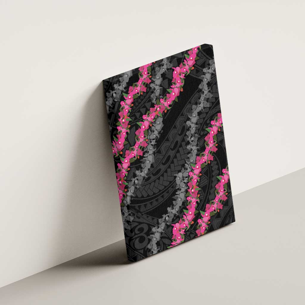 Guam Bougainvillea Lei Canvas Wall Art Chamorro Tribal Pattern
