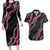 Guam Bougainvillea Lei Couples Matching Long Sleeve Bodycon Dress and Hawaiian Shirt Chamorro Tribal Pattern