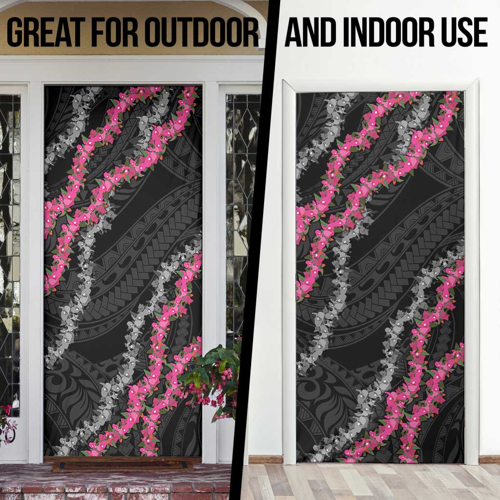 Guam Bougainvillea Lei Door Cover Chamorro Tribal Pattern - Polynesian Pride