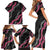 Guam Bougainvillea Lei Family Matching Short Sleeve Bodycon Dress and Hawaiian Shirt Chamorro Tribal Pattern