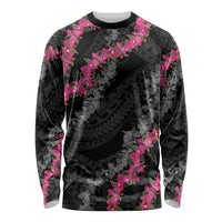Guam Bougainvillea Lei Long Sleeve Shirt Chamorro Tribal Pattern