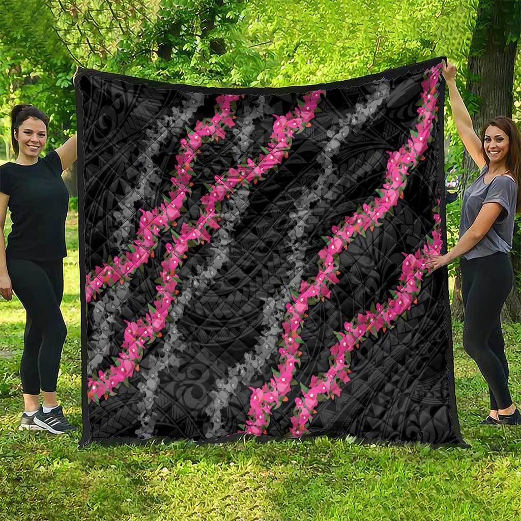 Guam Bougainvillea Lei Quilt Chamorro Tribal Pattern