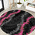 Guam Bougainvillea Lei Round Carpet Chamorro Tribal Pattern