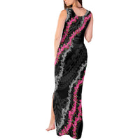 Guam Bougainvillea Lei Tank Maxi Dress Chamorro Tribal Pattern