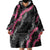 Guam Bougainvillea Lei Wearable Blanket Hoodie Chamorro Tribal Pattern