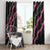 Guam Bougainvillea Lei Window Curtain Chamorro Tribal Pattern