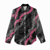 Guam Bougainvillea Lei Women Casual Shirt Chamorro Tribal Pattern