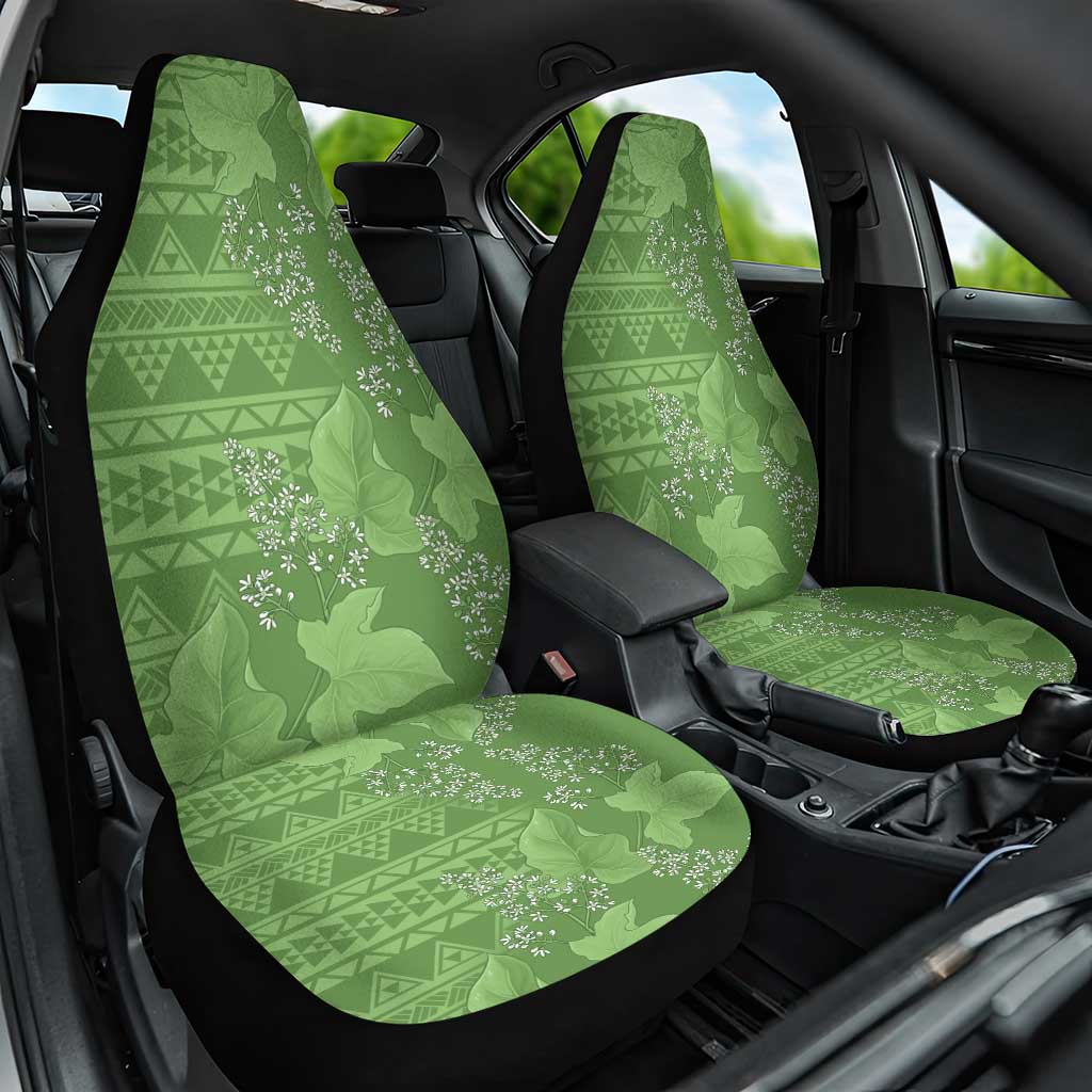 Hawaii Molokai Island Kukui Nut Flowers Car Seat Cover Tribal Kakau Pattern