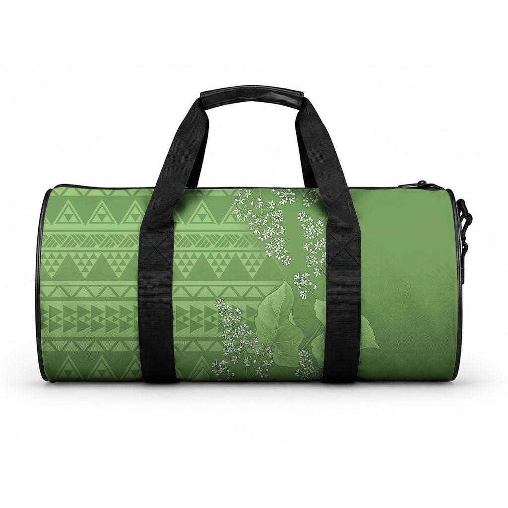 Hawaii Molokai Island Kukui Nut Flowers Duffle Bag Tribal Kakau Pattern LT9 One size Green - Polynesian Pride
