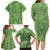 Hawaii Molokai Island Kukui Nut Flowers Family Matching Long Sleeve Bodycon Dress and Hawaiian Shirt Tribal Kakau Pattern