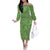 Hawaii Molokai Island Kukui Nut Flowers Family Matching Off The Shoulder Long Sleeve Dress and Hawaiian Shirt Tribal Kakau Pattern