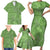 Hawaii Molokai Island Kukui Nut Flowers Family Matching Short Sleeve Bodycon Dress and Hawaiian Shirt Tribal Kakau Pattern