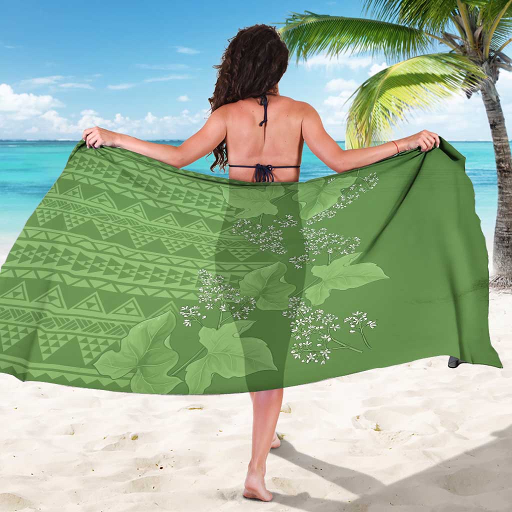 Hawaii Molokai Island Kukui Nut Flowers Sarong Tribal Kakau Pattern