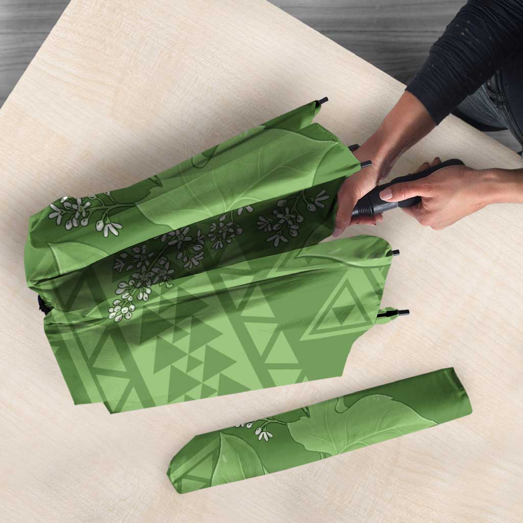 Hawaii Molokai Island Kukui Nut Flowers Umbrella Tribal Kakau Pattern - Polynesian Pride