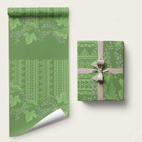 Hawaii Molokai Island Kukui Nut Flowers Wrapping Paper Tribal Kakau Pattern - Polynesian Pride
